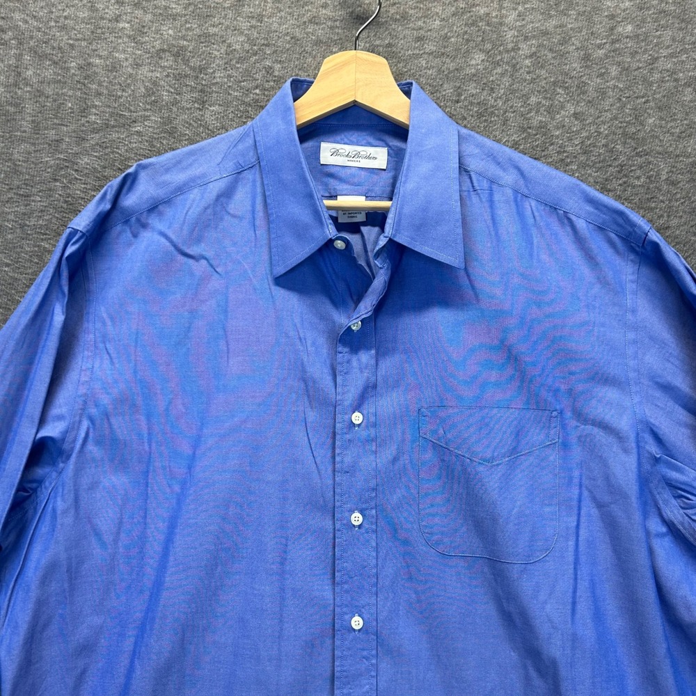 Brooks Brothers Makers Mens Blue Cotton Dress Shirt 18-36/37 Made in USA